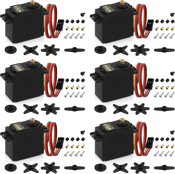 Deegoo-FPV 6pcs MG995 55G Micro Servo Motor Metal Geared Motor Kit for RC
