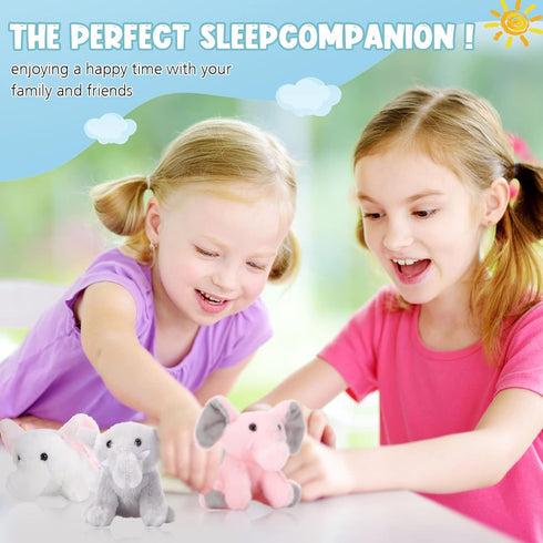 5 Mommy 4 Set Skylety Pcs Plush Elephant Stuffed Animals with Babies, Elephant with Plush Baby Soft Elephants Animals