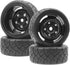 ShareGoo RC 1/10 Scale On Road Tires OD2.55 Rubber & Wheel Rims 12mm Hex Compatible with Traxxas 4 Tec 2.0 Tamiya TT01