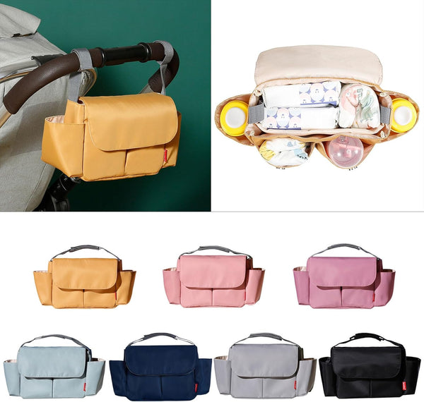 jojobasec Baby Bottle Bag on Stroller Soft Nylon Bucket Bag Multipurpose Storage Multi-Color Lunch Box Storage