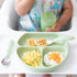 Bumkins Toddler Suction Plate - Divided Grip Dish for Baby Led Weaning, Platinum Silicone