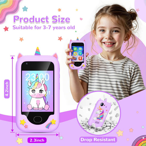 3-10 2.8" (32GB) Lapare Kids Smart Phone for Girls, Christmas Birthday Gifts for Year Old Kids Toy Cell Phone