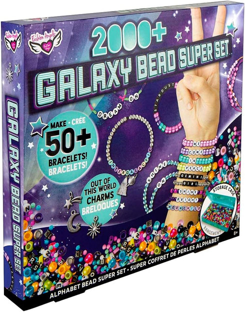 Fashion Angels Galaxy Bead Super Set (12679), 2,000+ Beads with Keeper Case, Makes 50+ Bracelets and Charms