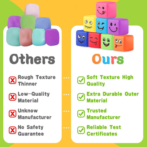 24 Pack, 24PACK) Slow Rising Stress Cube Square Cube Fidget Ice Cube Stress Balls, Dough Stress Balls Soft Fidget
