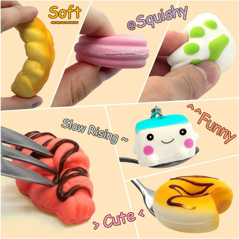 30Pcs Party Favors Kawaii Squishies Christmas Stocking Stuffers Random Slow Rising Squeeze Fidget Toy Phone Straps