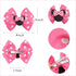 3 Pairs Red White Mouse Ears Hair Bows Clips, Cute Toddler Hair Accessories for Women Girls Birthday Party Favor