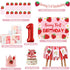 Gertaryo 1st Berry Baby Girl Birthday Decor, Strawberry First Birthday Decorations for Girls with Balloon Arch, Party