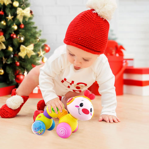 6-12 Inchworm Tummy 6 7 8 9 12 18 Vanmor Baby Toys Months, Infant Musical Caterpillar Crawling Toy, Press and Go