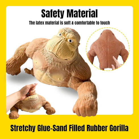 Squishy Monkey Toy - Stretch Gorilla Soft Decompression Doll for Kids, Halloween Action Figure
