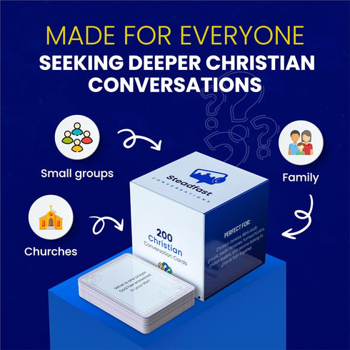 200 Christian Conversation Cards Game - Faith-Based Conversation Starters for Bible Games Study, Youth Groups & Family