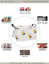 Rectangular Folding Laundry Basket, Waterproof Canvas Basket for Children's Room, Office, Clothes, Toys Storage (Bee)