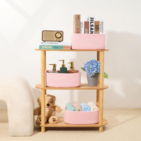 Closet 11.5x7.5x4.7 3 Packs MiniArk Small Storage Baskets for Organizing | Organizer Bins | Shelf Toy Basket | Woven