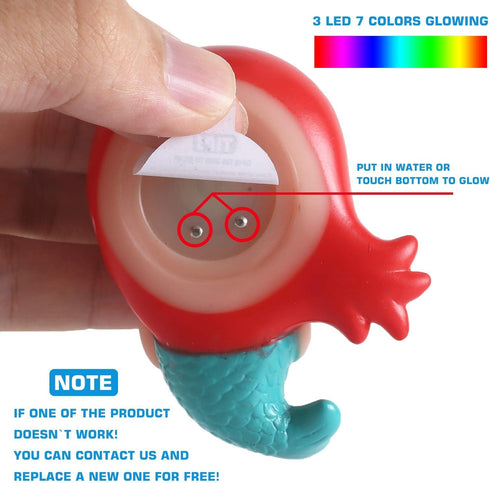 No Hole Bath Toy, 12 Pack Light Up Animal Tub Toys for Toddler Swimming Pool Party, Bathtub Game