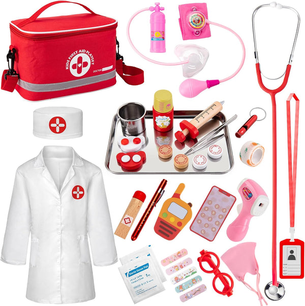 Doctor Kit for Kids, 34 Pcs Kids Doctor Playset Kit for Toddlers