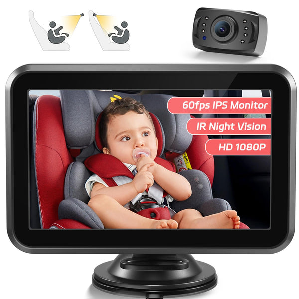 Itomoro Baby Car Camera, 4.3'' 1080P Night Vision Car Baby Mirror with