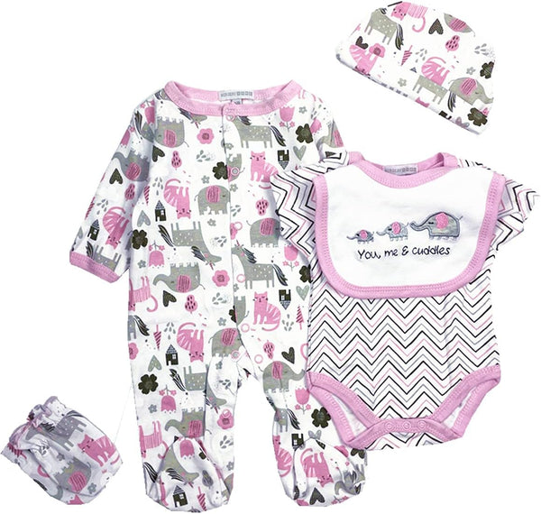 Reborn Baby Doll Girl Clothes 18-22 Inch Newborn Baby Doll Clothing Elephants