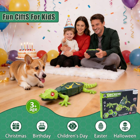 BEEBOY 3 4 5 6 7 8 9 10+ Wall Climbing Gecko,Remote Control Robot Toys for Boys Girls,Wall Crawler Lizard Toy,Wall