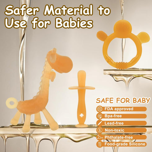 0-6 6 12 Food WAJIAYON Amber Oil Baby Teething Toys for Babies Months,Baby Toys to Months,Freezer BPA Free Soft