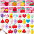 JOYIN 30 Packs Valentines Day Gift Cards with Fruit Mochi Squishy Toys,
