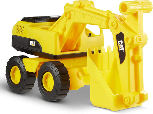 CAT Construction Toys - Tough Rigs 15" Dump Truck & Excavator Set, Kid Powered Vehicle Set for Ages 3+