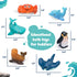6-Pcs 1-3, Set Ocean Bath Toys for Toddlers No Hole Mold Free Bathtub Toys, Whale Shark Dolphin Penguin Sea Animal