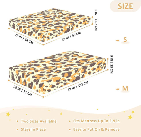 Bseiialft 52 28 Abstract Leopard Print Crib Sheets for Boys Girls Soft and Breathable Cotton Baby Sheets for Standard