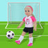 18INDC 18 Inch Set 7PCS Doll Accessories Football Sport - Includes Headband, Tops, Shorts, Shoes, Mini Soccer Ball