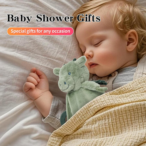 Baby Dragon Security Blanket, Soft Loveys for Babies, Lovey for Newborn Boys and Girls, Gender Neutral Security Blanket