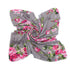 Galabloomer Newborn Receiving Blanket Headband Set, Baby Flower Rose Swaddle with Big Bow, Gray