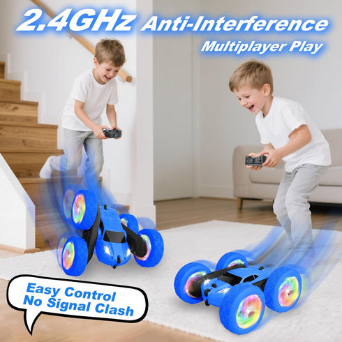 6-12, 4WD 5 6 7 8 9 10+ Remote Control Car, Outdoor Toys RC Cars for Kids Ages Double Sided Stunt Vehicle with Upgraded