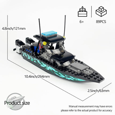 JQARCH Sets, 6+, Speed Boat & Ships Building Blocks Coast Guard Ship, City yaht