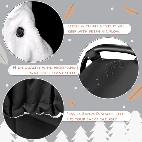 Winter Car Seat Covers for Babies, Cozy & Warm Cover, Infant Car Seat Canopy, Water Resistant, Universal Cold Weather