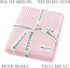 100% Organic Cotton Baby Blanket for Girls Luxury Stretch Ribbed Knit, Breathable Swaddle Quilt Blanket for Newborns