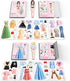 Magnetic Princess Dress Up Paper Doll Pretend Play Toys, Magnet People Clothes Puzzles Game for 3+ Year Old Girls