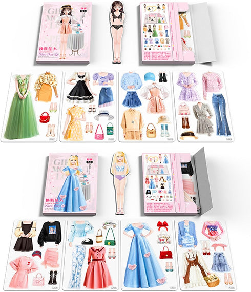 Daniel Axel 3+ Set Set) Magnetic Princess Dress Up Paper Doll Pretend Play Toys Magnet People Clothes Puzzles Game