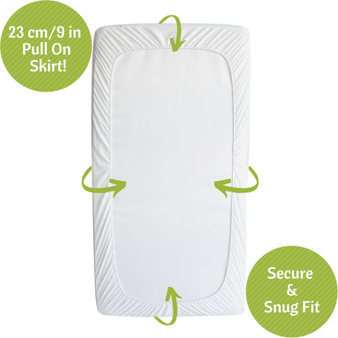 52 28 Vesta Baby Crib Mattress Protector - x Noiseless Waterproof Pad Cover - Absorbent Soft Jacquard Bamboo Rayon