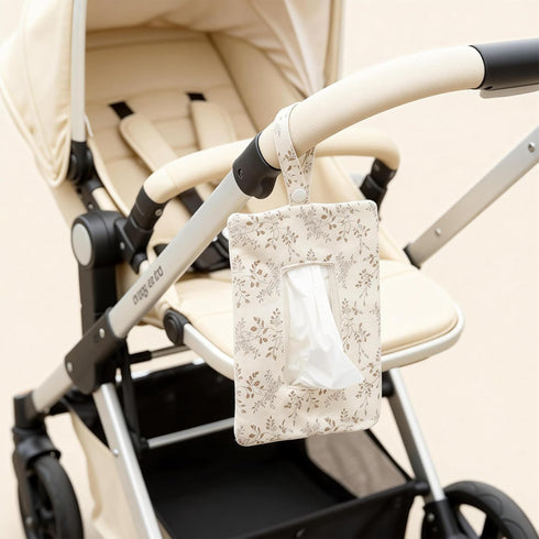 Hubaltuye 1-Pack Wipe Holders, Diaper and Wipes Pouch, Quilted Baby Wipe Holder Portable with Hanging Loop for Car