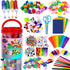 FUNZBO Arts and Crafts Supplies for Kids, Craft Kit with Glitter Glue Stick and Tools, DIY School Supplies