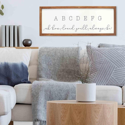 ABC Nursery Wall Art - Modern Large Alphabet Picture for Baby's Room