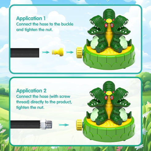 Water Sprinkler for Kids Outdoor Play 8-12 - Dinosaur Spray Water Toys Attached to Garden Hose