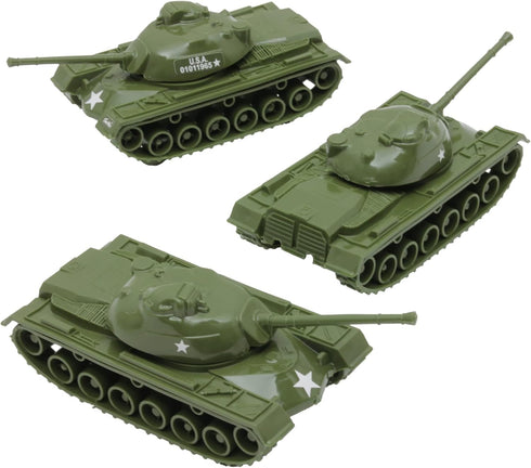 Tim Mee Toy TimMee Toy Tanks for Plastic Army Men - OD Green WW2 3pc
