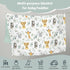 African Safari Jungle Animal Minky Baby Blanket, Dotted Backing Boy Girl, Blue Elephant Giraffe Zebra Double Layer