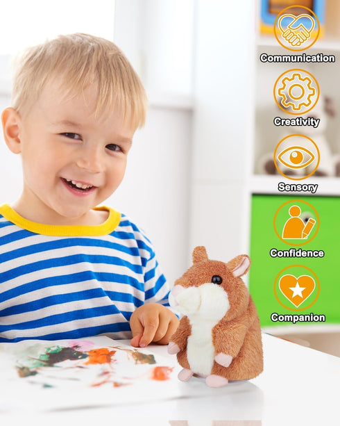2 3 4 5 6 7 8 Ayeboovi Toddler Toys Talking Hamster Repeats What You Say, Kids Toys for Year Old Girls Boys Birthday