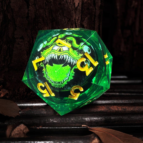 HAOMEJA D20 D&D Beholder Monster Resin Dice - DND 1 Pcs Giant 35mm Dice for Dungeons and Dragons Role Playing Games