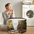 Closet Bouquet of Sunflower Round Baby Gift Baskets,Sunflower Round Decorative Storage Box Canvas Fabric Organizer