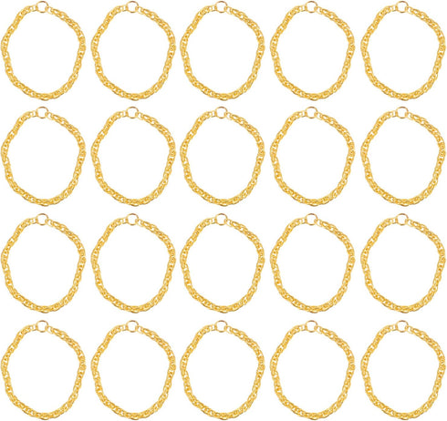 jojofuny Doll Mini Gold Necklaces Chains, Dress Up Necklace Chains for DIY Doll Decor, 25pcs