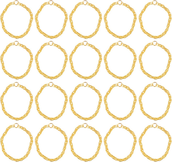 jojofuny Doll Mini Gold Necklaces Chains, Dress Up Necklace Chains for DIY Doll Decor, 25pcs