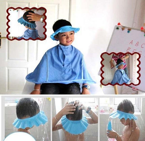 Baby Safe Shampoo Shower Cap Hat - Soft Bathing Protection Wash Hair Shield for Kids (Pink)