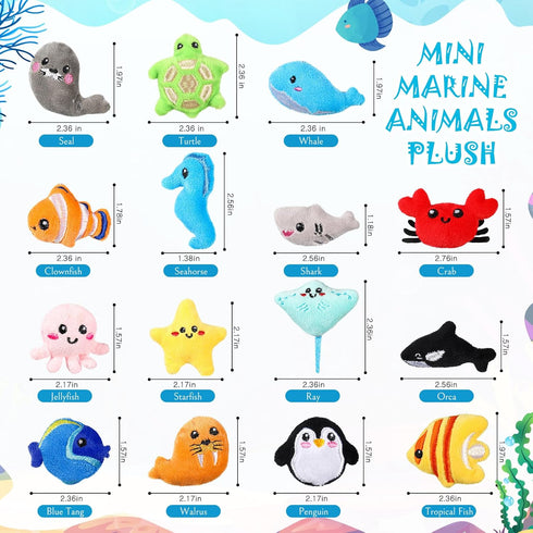 Libima 150 Set Pcs Mini Stuffed Animals Sea Animal Fruit Plush Keychain for Carnival Birthday Classroom Prizes