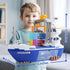 Playset CUTE STONE Cargo Ship Toy & Gantry Crane, Toy Boat and Crane with Sounds & Lights, Transport Containers, Push